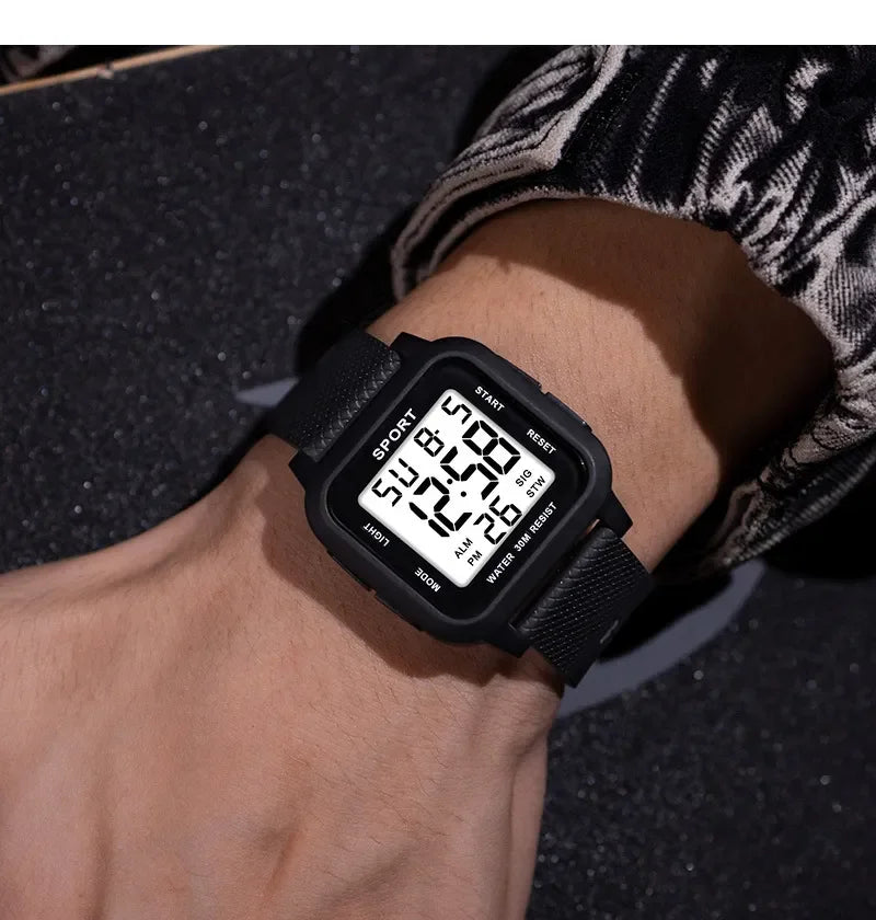 YIKAZE Sports Watch for Men Luminous Waterproof Men's Sport Watches Outdoor Military Clock Student LED Electronic Wristwatch