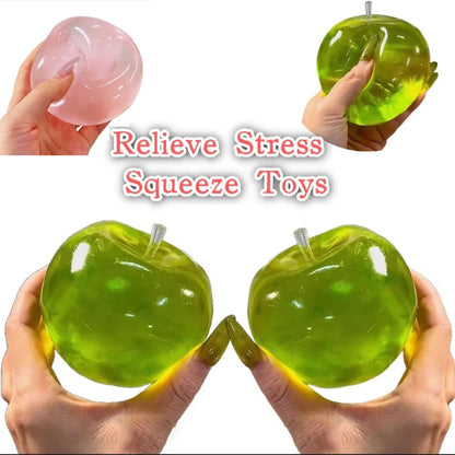 HOT Squishy Green Apple Stress Ball Soft Fidget Sensory Toy for ADHD Autism Slow Rebound Squeeze Toy Adults Kids Christmas HOT-