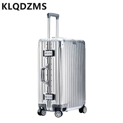 KLQDZMS High Quality All Aluminum Magnesium Alloy Luggage Large Capacity Travel Suitcase 20 Inch Boarding Business Luggage Bag