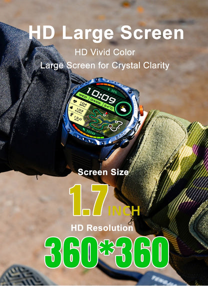 LIGE Nowy wojskowy do T-Rex 3 Ultra Smart Watch Bateria 1000 mAh Wodoodporny IP68 Kompas Latarka Sportowy monitor Smartwatch Mężczyźni