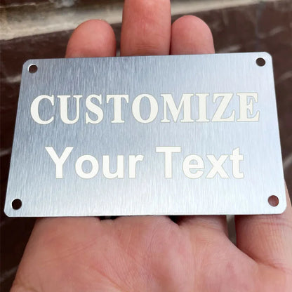 Customizable Brooches Pin Personalized Engraved Text Logo Business ID Plate Steel Metal Tag Address Plaque House Door Number
