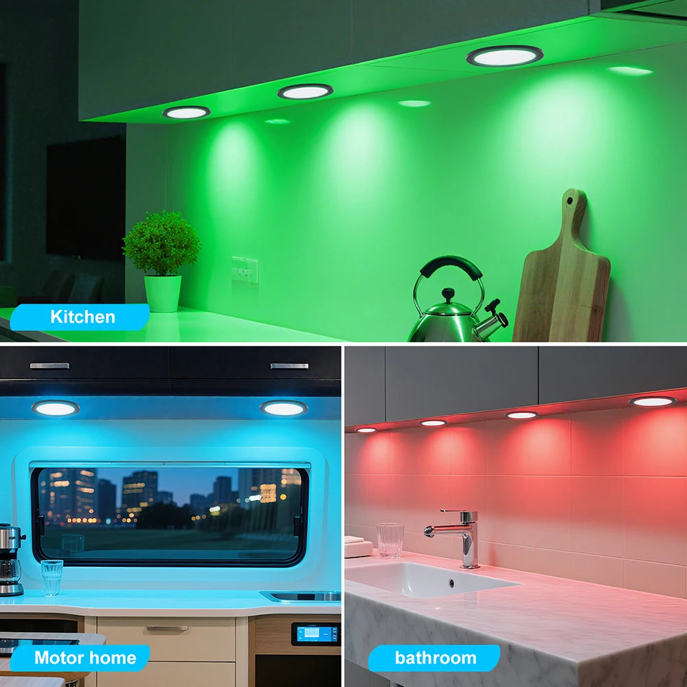24Key Remote RGB Under Cabinet Light 5V USB Switch 1 2 4 6 Lights Kit Slim Lamp for Kitchen Display Case Home Bar Desk Accent