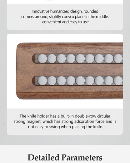XINZUO 40cm Walnut Solid Wood Magnetic Knife Holder Double Row Strong Magnetic Force No Nails/ Punching Kitchen Accessories