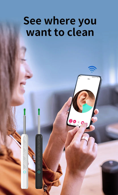 Dropshipping Ear Cleaner with Camera Wireless Ear Sticks Otoscope USB C Charging Endoscope Wax Removal Tool Earpick MIni Camera