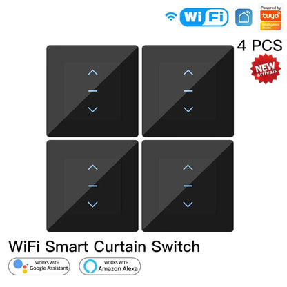 MOES Touch Design WiFi Smart Curtain Switch for Motorized Curtains and Roller Blinds work with Tuya Smart Life App Alexa Google