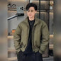 Retro American pilot jacket men's new standing collar short jacket cool and versatile loose Korean version autumn and winter top