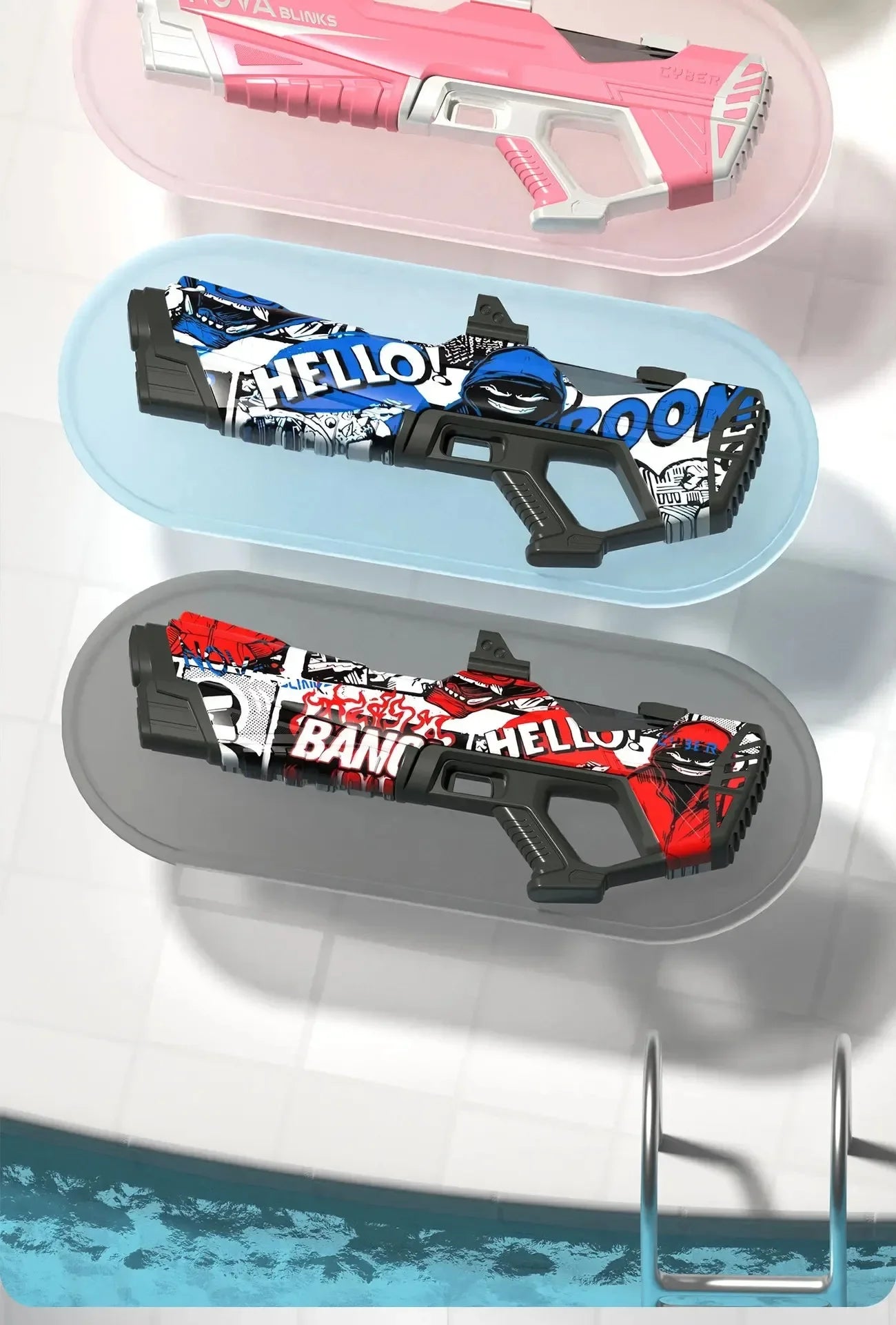 Electric continuous water gun fully automatic water absorption large capacity outdoor battles  summer water fights children toys