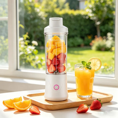 Portable Electric Juice Cup 15oz/450ml 12-Blade USB-C Mini Smoothie Blender Maker