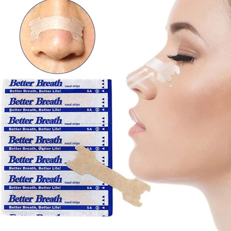 20/50/100pcs Breathing Nasal Strips  Snoring Anti Snoring Strips Easier Better Breathe Health Care Right Way Stop Sleeping Well