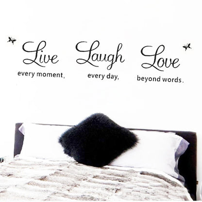 Live Every Moment Laugh Every Day Love Beyond Word Inspirational Quotes Wall Art Stickers Bedroom Home Decoration Diy Pvc Decal