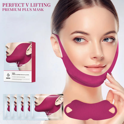 5Pcs/Box V-Shaped Firming Lifting Mask with Peptides Collagen Hydrating Moisturizing Gel Patches for Double Chin Cheek Care Mask
