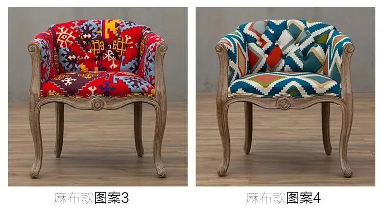 Leisure Sofa Chair, Solid Wood Antique Dining Chair, European Hotel Dining Chair, Living Room Leisure Sofa,Support Customization