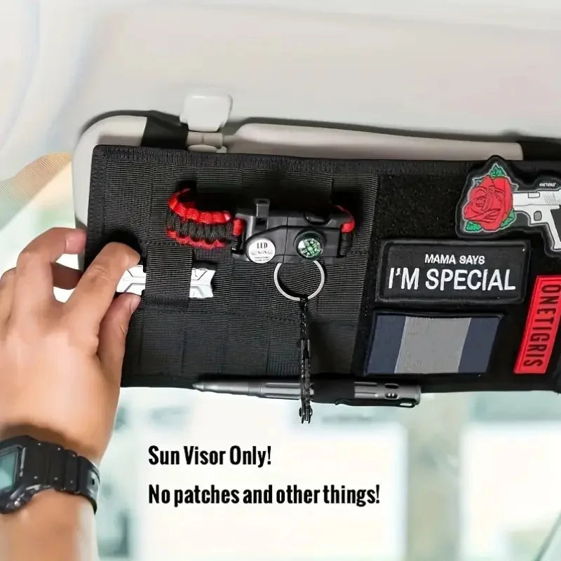 Multifunctional MOLLE Sun Visor Storage Bag Tactical Car Organizer Pouch for Pickup Trucks SUVs Tool Holder Travel & Outdoor Use