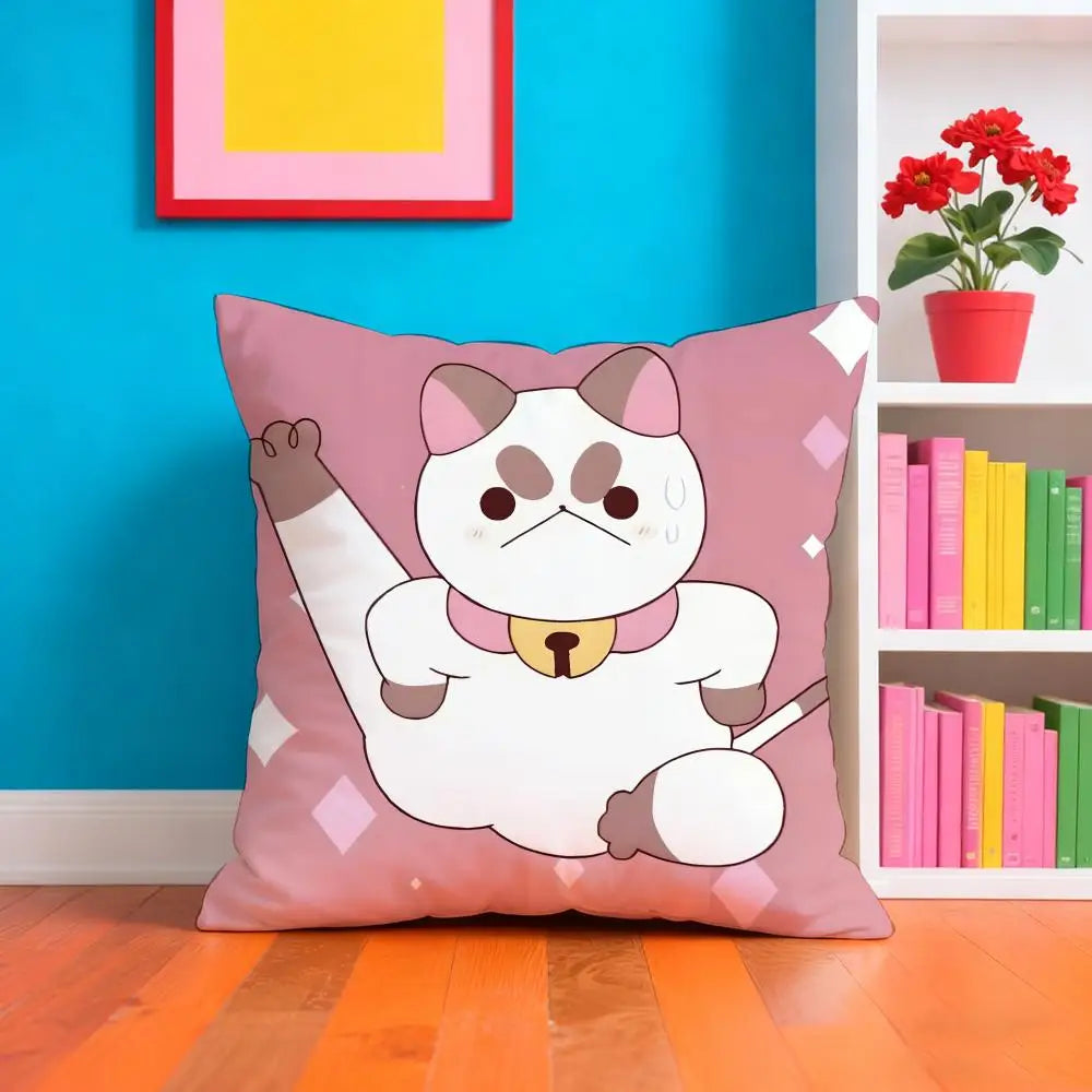 Bee And P-PuppyCat Anime Pillow Case Cushion Cover Soft & Easy-Wash Pillow Case – Versatile For Couch, Bed, Travel And Office