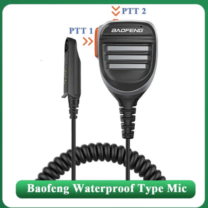 Baofeng Microphone UV-68 Pro Max V2 Walkie Talkie Waterproof PTT Speaker Mic for UV-9R Pro UV S22 UV-98 BF 9700 GT 3WP Ham Radio