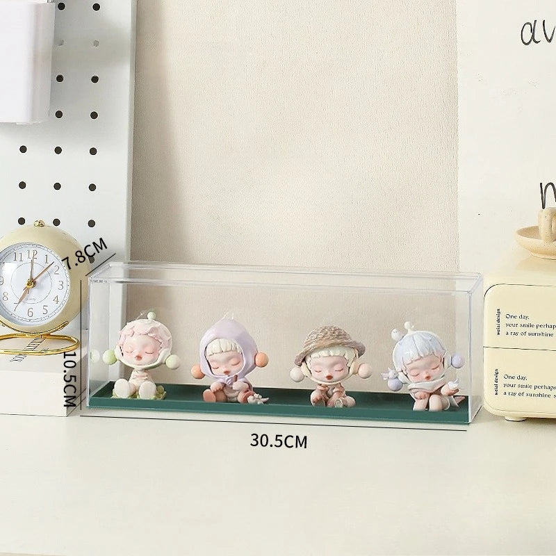 Acrylic Action Figure Display Case Transparent Doll Storage Box Toy Organizer Rack for Collectible Showcase Cabinet