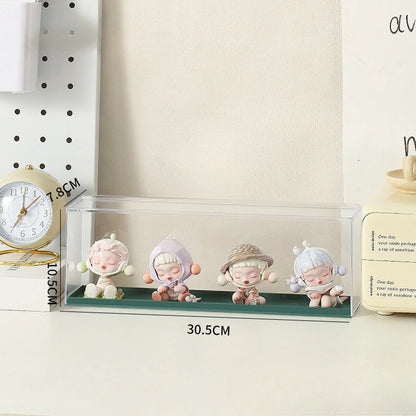 Acrylic Action Figure Display Case Transparent Doll Storage Box Toy Organizer Rack for Collectible Showcase Cabinet
