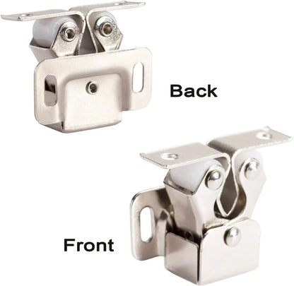 Furniture Door Stoppers Antique Copper Color Cupboard Cabinet Door Roller Latch Twin Double Catches with Striker and Free Screws
