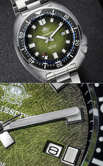 ADDIESDIVE New 43.8mm Watch for Men Dive AD2511 Luxury Sapphire Quartz Wristwatch 100m Waterproof Stainless Steel Luminous Watch