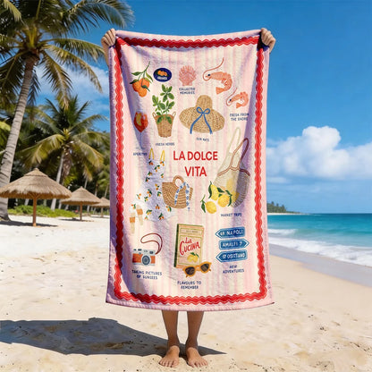 1pc Summer Vibes Beach Towel Collection: Cute & Stylish Printed Quick Dry Beach Blankets
