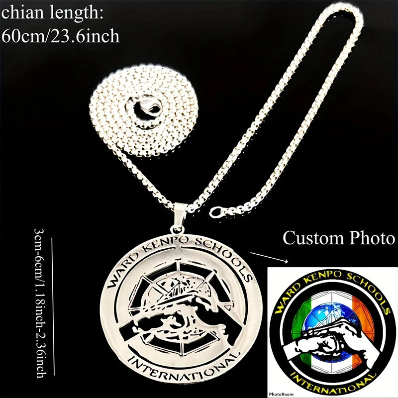 Custom Logo Necklace Personalized Men's Stainless Steel Necklace Support Personal Design  Company Logo Hypoallergenic Wholesale