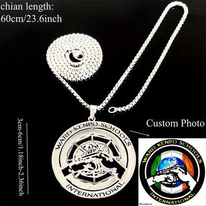 Custom Logo Necklace Personalized Men's Stainless Steel Necklace Support Personal Design  Company Logo Hypoallergenic Wholesale