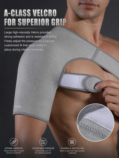 VBOSI Adjustable Compression Shoulder Support Brace Breathable Sports Shoulder Wrap for Men Women Gym Basketball Pain Relief Inj