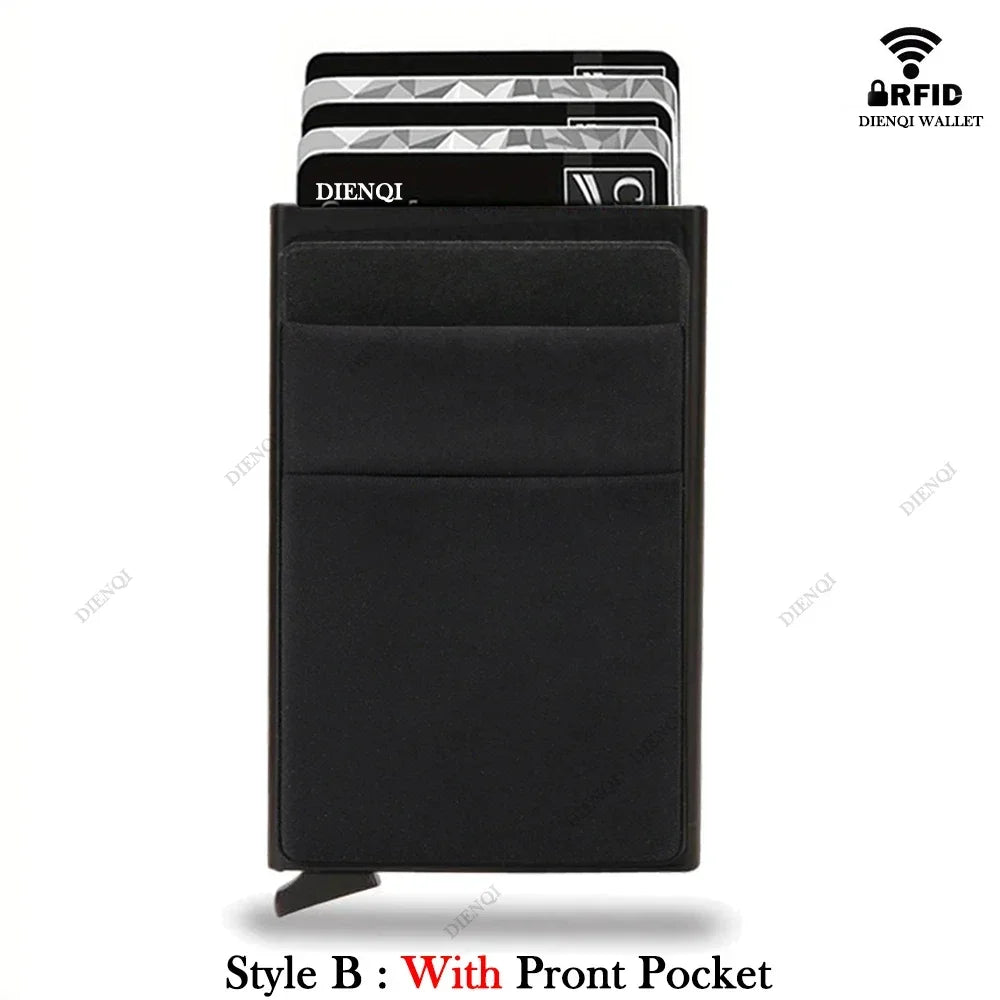 Rfid Etui Na Karty Kredytowe Mężczyźni Cienkie Smukłe Minimalistyczne Portfele Luksusowe Metalowe Etui Na Karty Bankowe Dla Mężczyzn Carteras