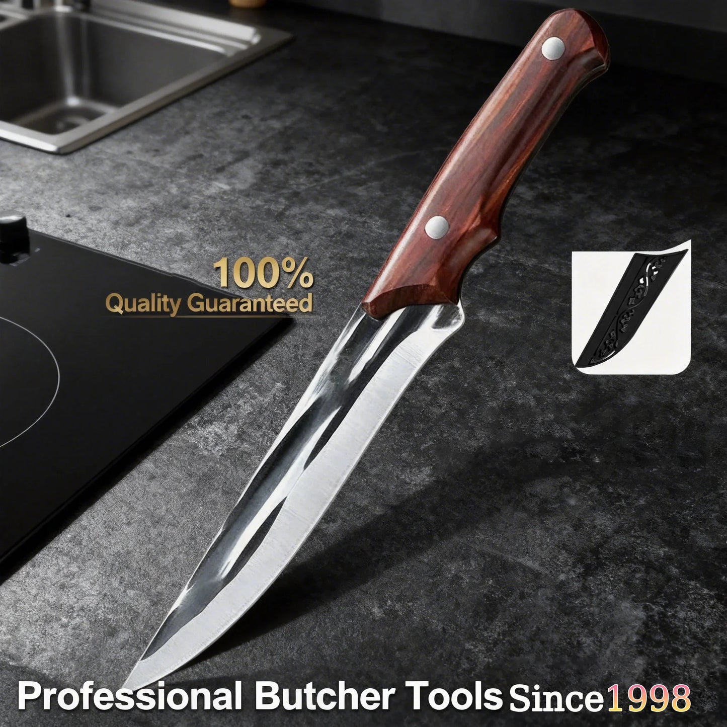 Kitchen knives, forged boning knives, professional high-hardness slaughter knives for the kitchen, Japanese chef's fruit knives