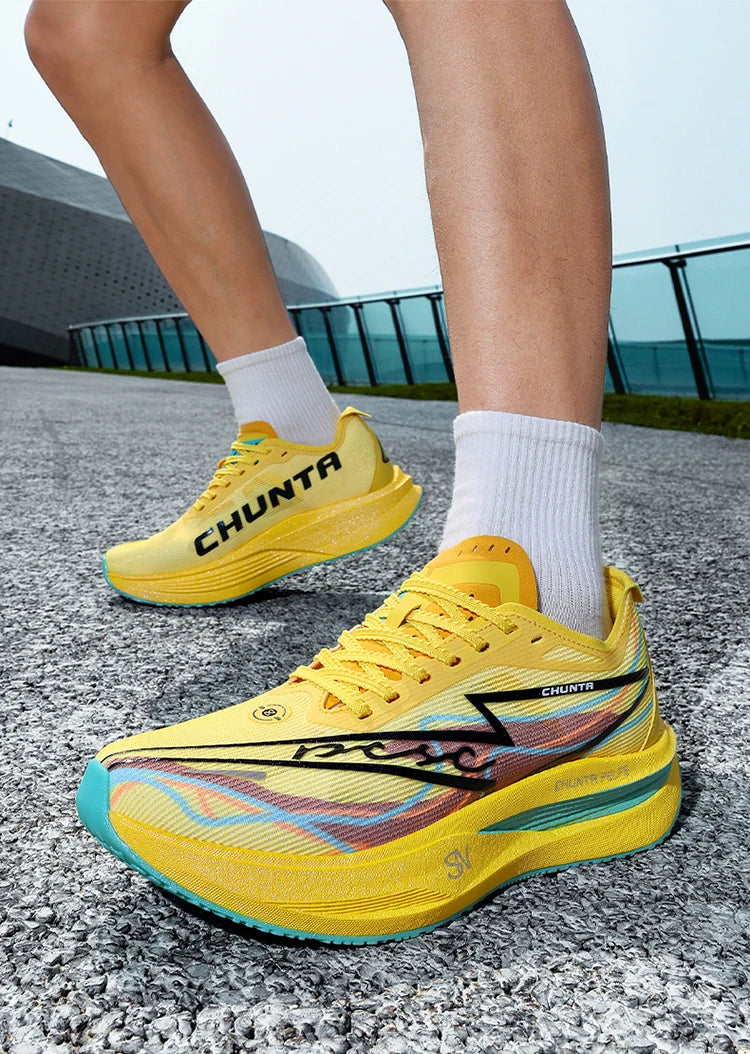 Men's and Women's Running Shoes Anti Slip and Shock-Absorbing Carbon Fiber Board Professional Marathon Chunta Sports Shoes