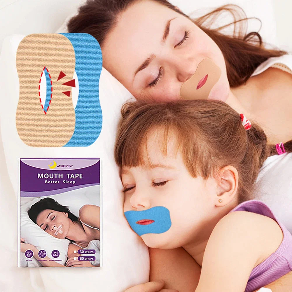 10/30Pcs Anti-Snoring Stickers Night Sleep Children Adult Lip Nose Breathing Improving Patch Mouth Correction Orthosis Tape