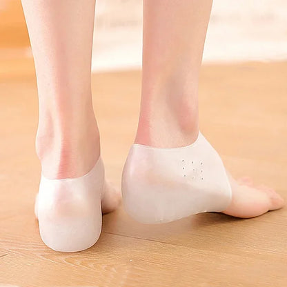Unisex Invisible Height Increase 5CM Silicone Socks Gel Heel Pads Orthopedic Arch Support Heel Cushion Insoles Foot Massage Pad