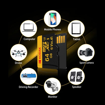 KODAK 100% Original Micro sd Card 16GB 32GB 64GB 128GB 256GB Microsd Memory Card Class10 SDXC U3 4K TF Card for Drone Phone