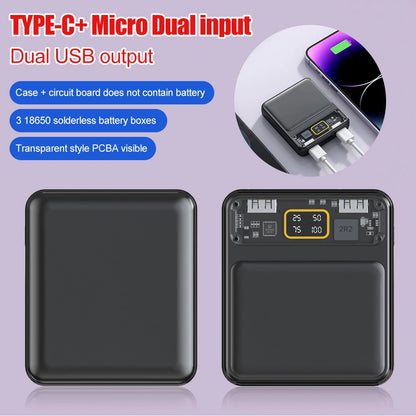 New DIY Power Bank Box 3x18650 Battery Charger Case Portable Fast Charging Case Solderless Power Bank Shell Batteries Charging