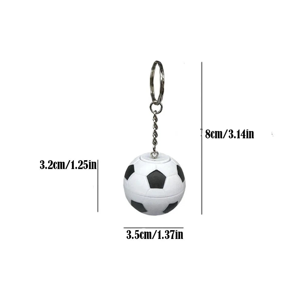9Pcs Creative Soccer Keychains Stress Relief Stress Ball Rotate Football Shaped Pendant for Sports Bag Carnival Party Favors