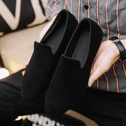Hot Sale Black Loafers Men Summer Flat Shoes Comfortable Lightweight Men's Casual Shoes Non-slip Slip-on Shoes Man Lazy Shoes