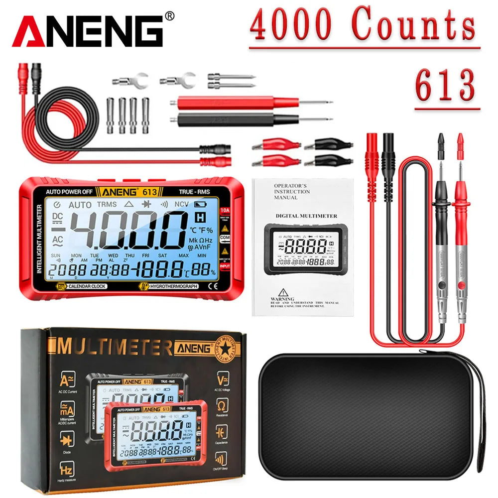 Smart Multimeter Detector 4000 Count Digital  AC/DC Curent Voltage Resistor Measurement  3 in 1 Professional Test Tool ANENG 613