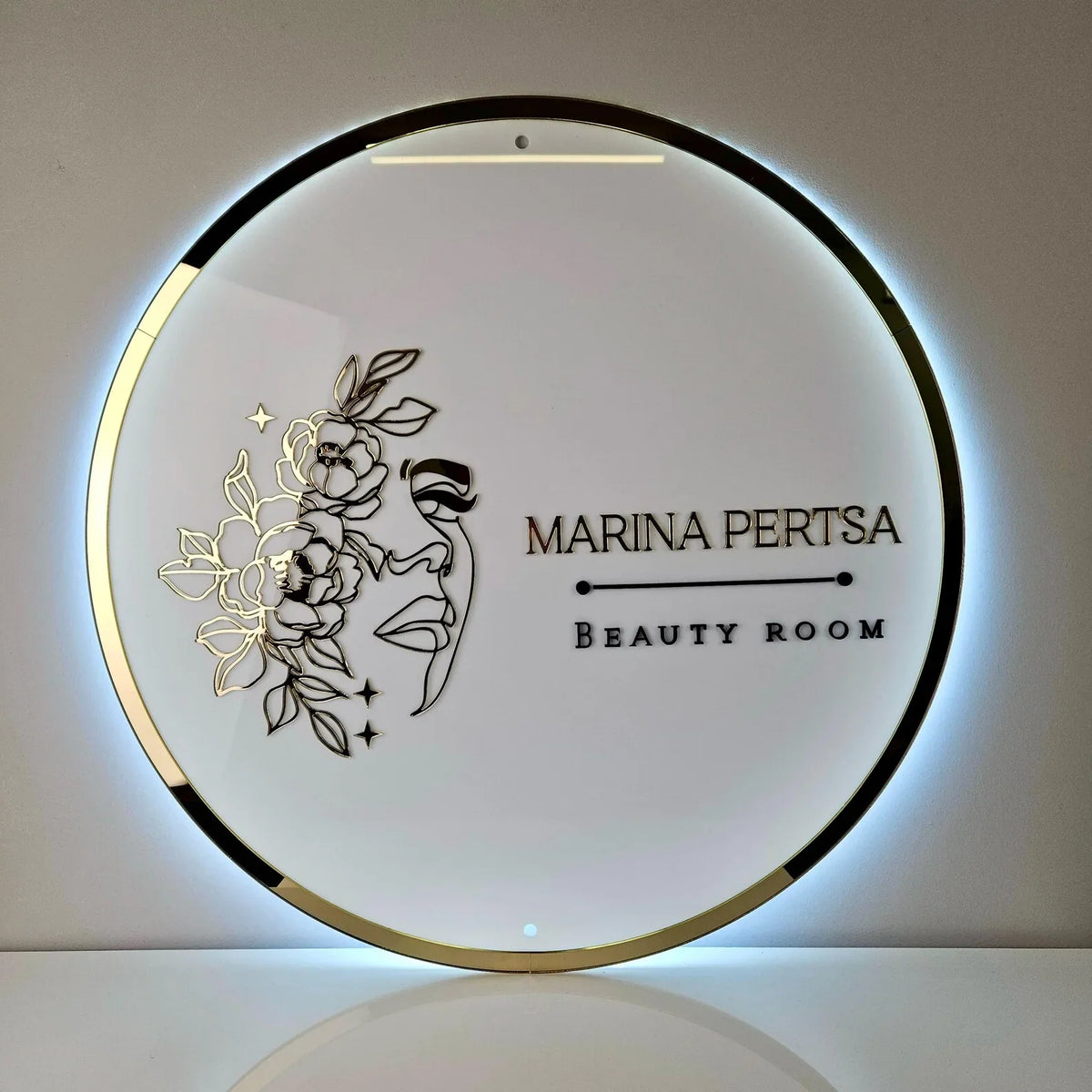 Personalized Business Sign With LED Backlit Floating LED Custom Logo Sign for Beauty Salon ,Office，Spa Illuminated Wall Sign
