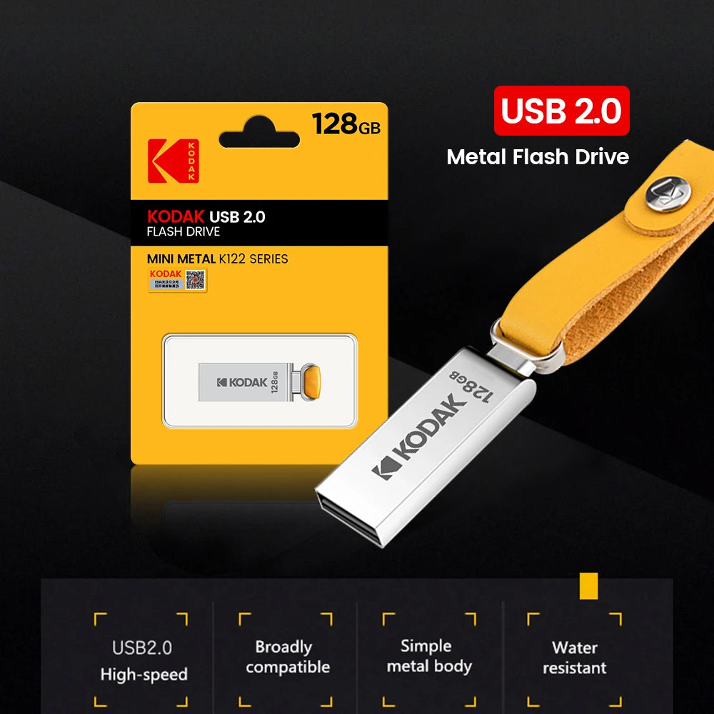 KODAK USB 2.0 Pen Drive 32GB 64GB 128GB K122 Metal USB Flash Drive Memory Pendrive