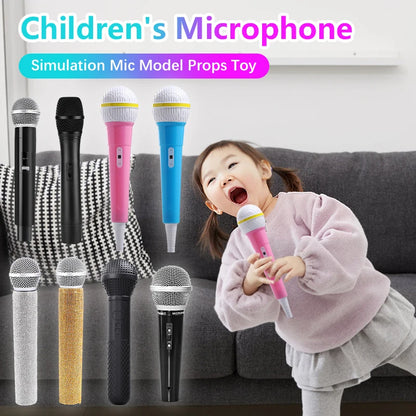 Children's Microphone Simulation Mic Model Media Interview Props Microphone Toys Educational For Kids Eloquence Performance Mic