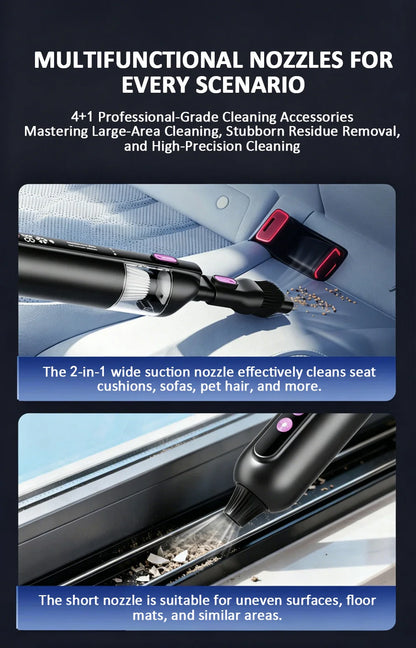 Car Vacuum Cleaner With Brushless Motor Lighting Handheld Vacuum Portable Cordless Compressed Air Duster For Car Home Office