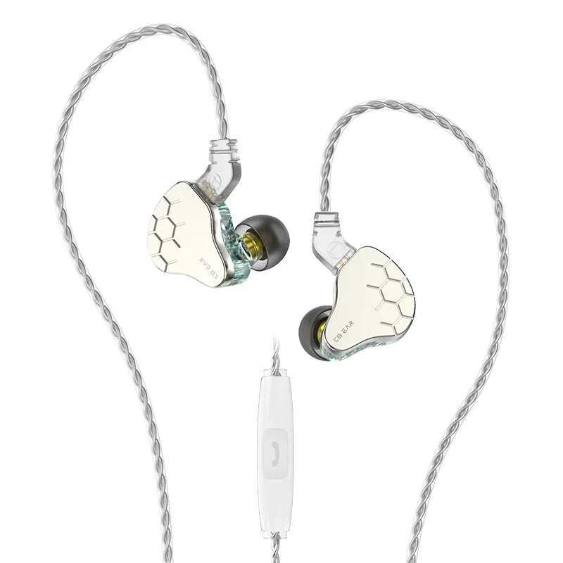 KBEAR Lark 1DD+1BA Hybrid IEM HiFi Earphones Zinc Alloy Shell 10mm Dynamic Driver Wired Headphones with Detachable 2Pin for Audiophile & Studio
