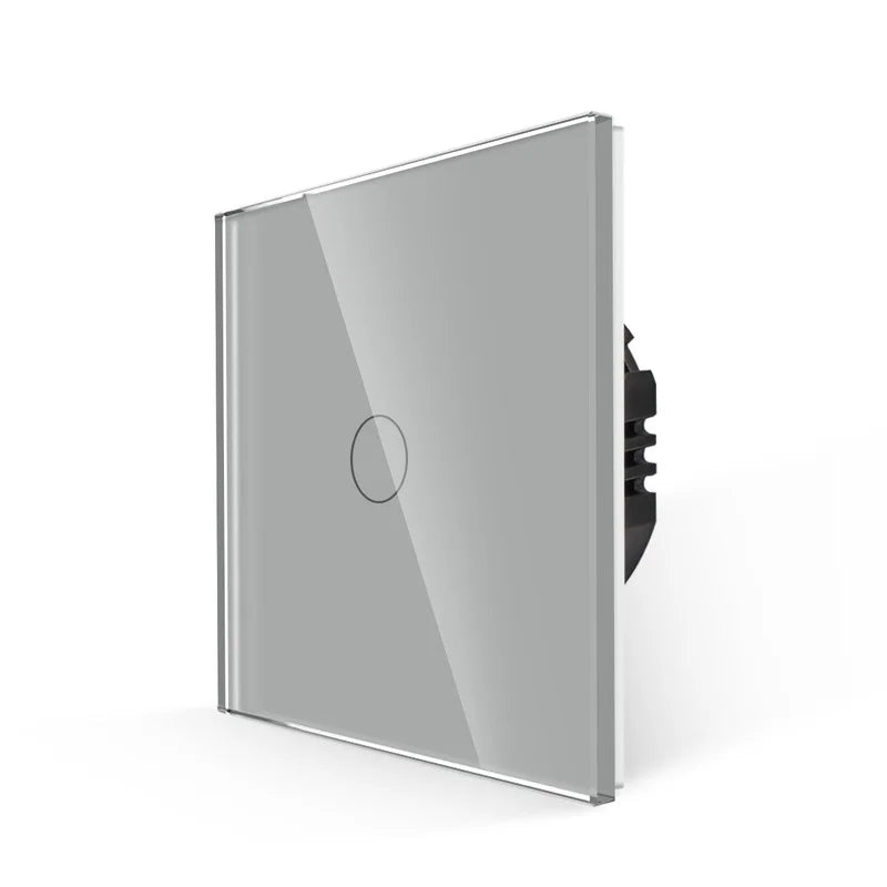 Bingoelec Grey Smart Light Switch and WiFi Wall Socket with Crystal Glass Panel Switches with Sockets Home Improvement