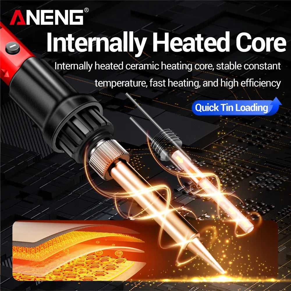 ANENG SL105 Electric Soldering Iron 60W Display Adjustable 180°C~520°C Temperature Professional Portable Welding Repair 220V Kit