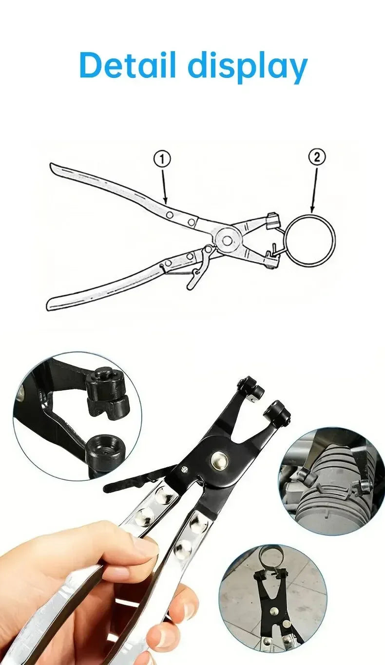 Car Water Pipe Hose Clip Pliers Clamp Swivel Drive Jaw Locking Tool Removal And Installation Of Ring-Type Flat-Band Hose Clamps
