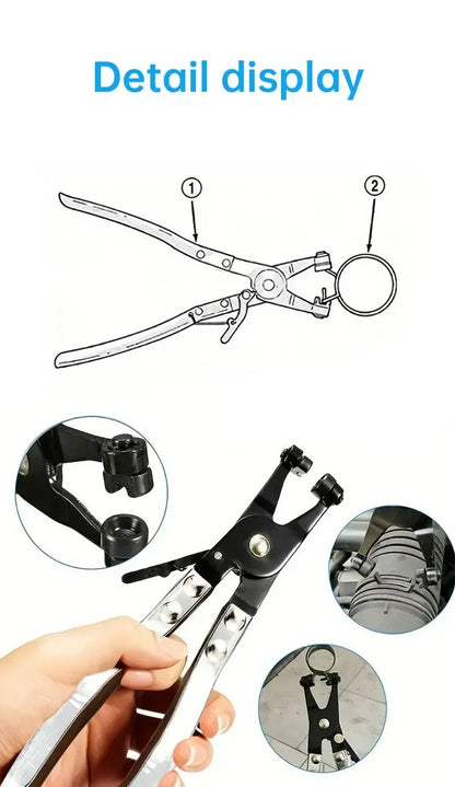 Car Water Pipe Hose Clip Pliers Clamp Swivel Drive Jaw Locking Tool Removal And Installation Of Ring-Type Flat-Band Hose Clamps