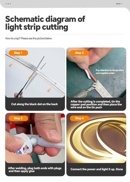 LED flexible silicone light strip embedded 24V waterproof tubing linear lamp concealed installation flexible soft light strip