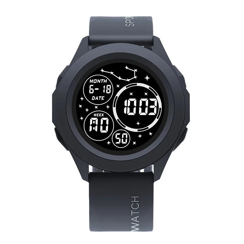 YIKAZE Men Sport LED Watches Top Brand Men Digital Clock Multi-Functional Rubber Man Fitnes Athlete Timekeeping Electronic Watch