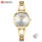 CURREN 9092 Quartz Watches Women Elegant Bracelet Stainless Steel Strap Rhinestone Fashion Ladies Simple Watch Gifts reloj mujer