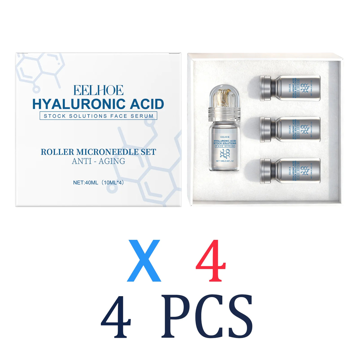 Niacinamide Microneedle Roller Serum Facial Serum Kit 0.25mm Hydrating Moisturizing Portable Beauty Tool Skin Care Gift Set 30ml